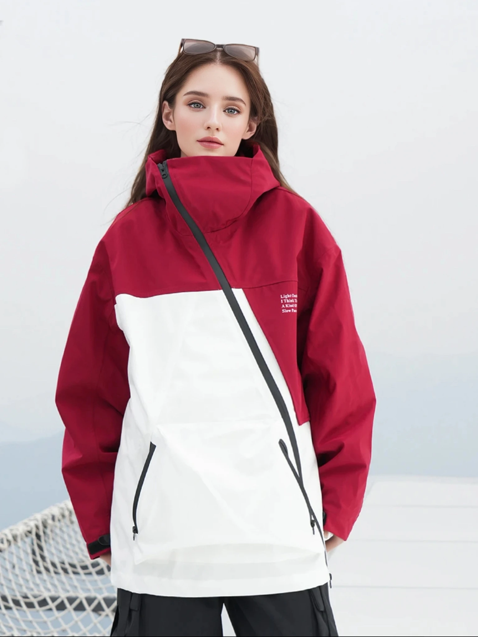 

Stormtrooper jacket for outdoor men and women, windproof and waterproof hooded jacket, couple splicing hard shell jacket