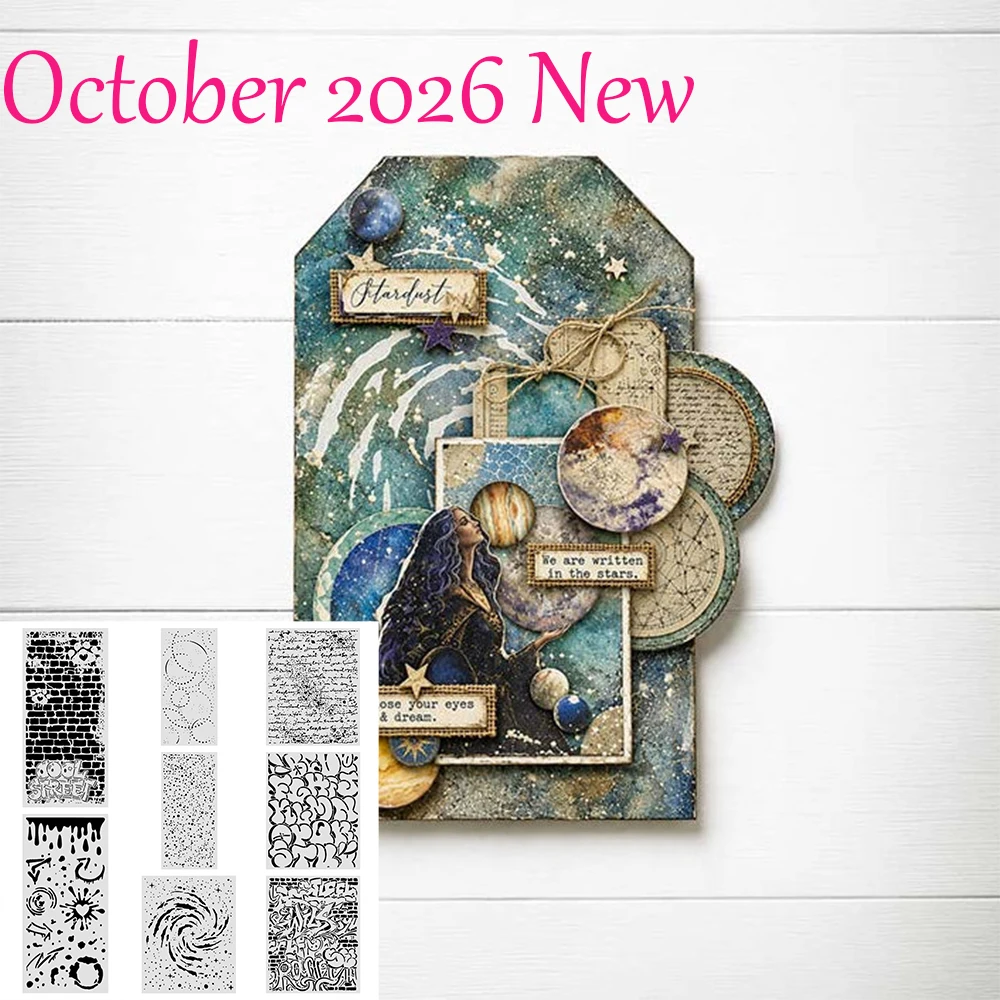 Orbits Handwriting Swirling Nebula Graffiti Stencil for DIY Scrapbooking Greeting Card Handmade Decoration October 2026 New