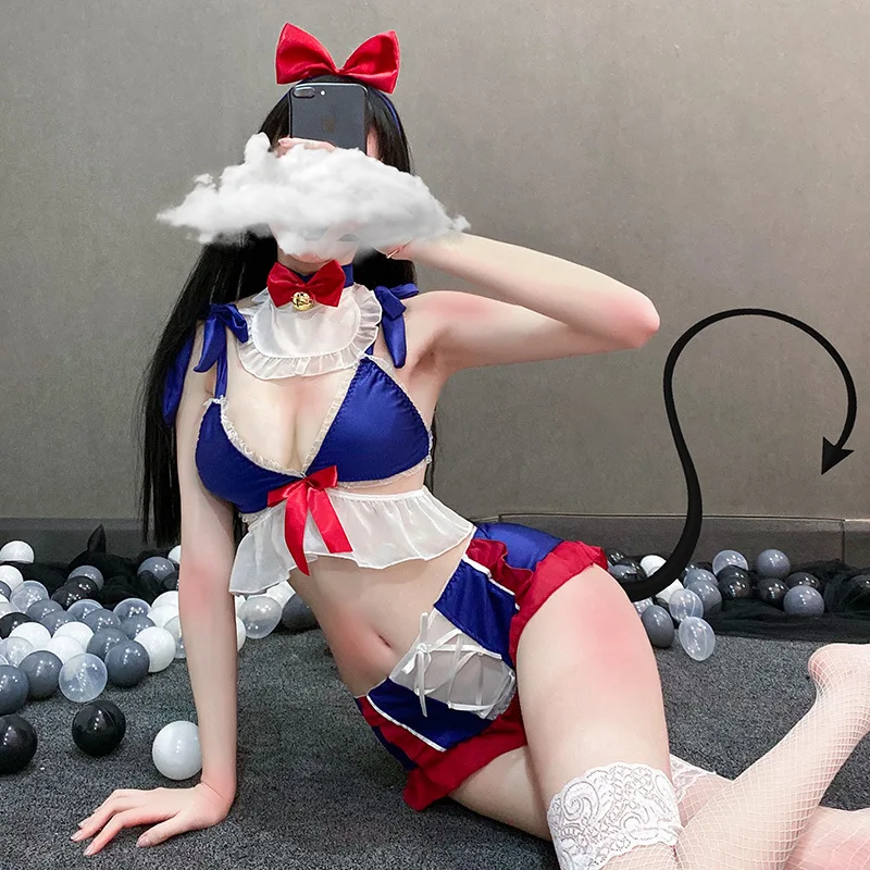 

Sexy Lingerie Snow White Style Cosplay Uniform Kawaii Tail Cute Girl Erotic Seduction Female Seduction Hot Flirting Passion Suit