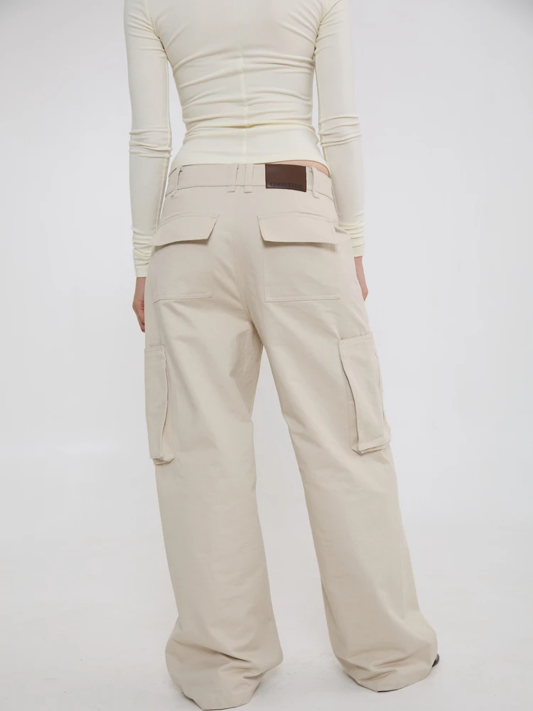 

CIMBREYOO Осенне-зимние свободные брюки прямого кроя, повседневные рабочие брюки, джинсы женские цвета светло-хаки с нашивками