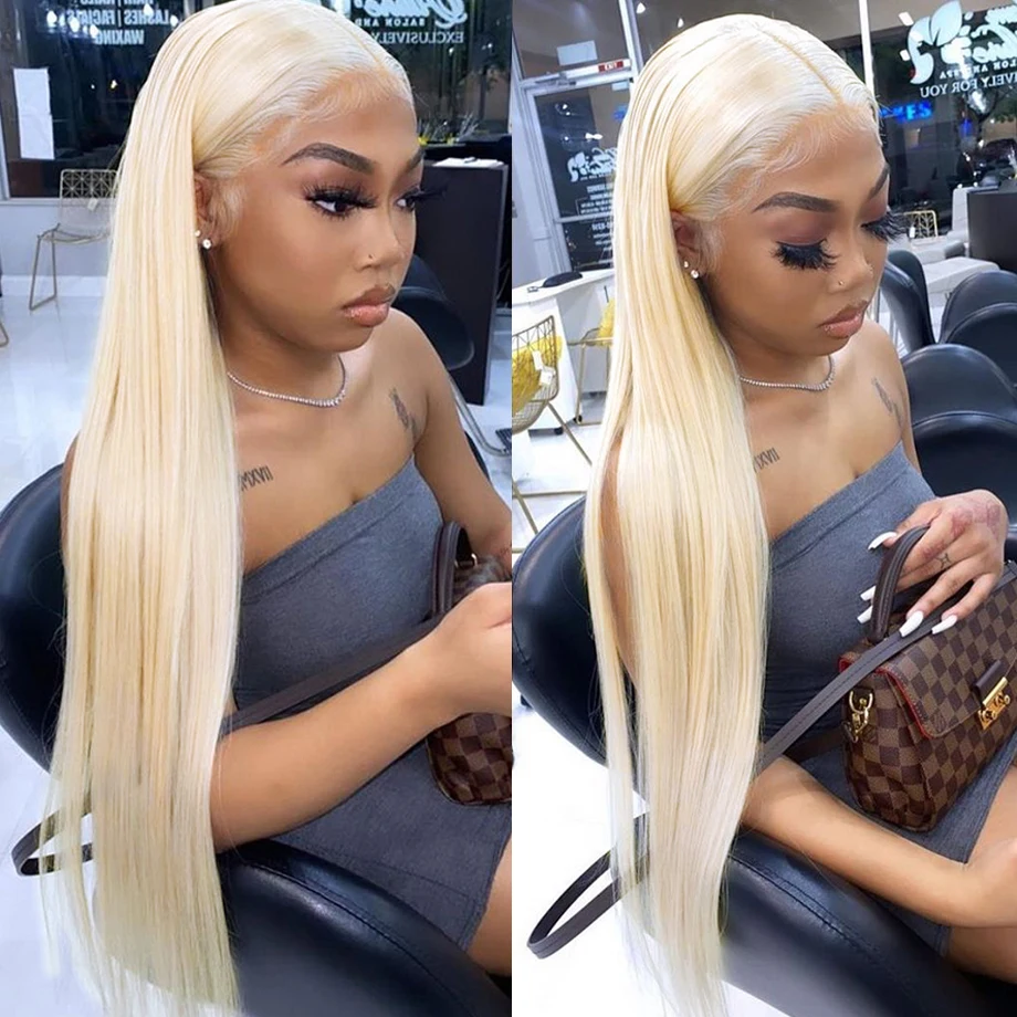 613 Lace Frontal Wig 13x4 Honey Blonde Lace Front Wig Brazilian 30 Inch Wigs For Women Pre Plucked Bone Straight Human Hair Wig