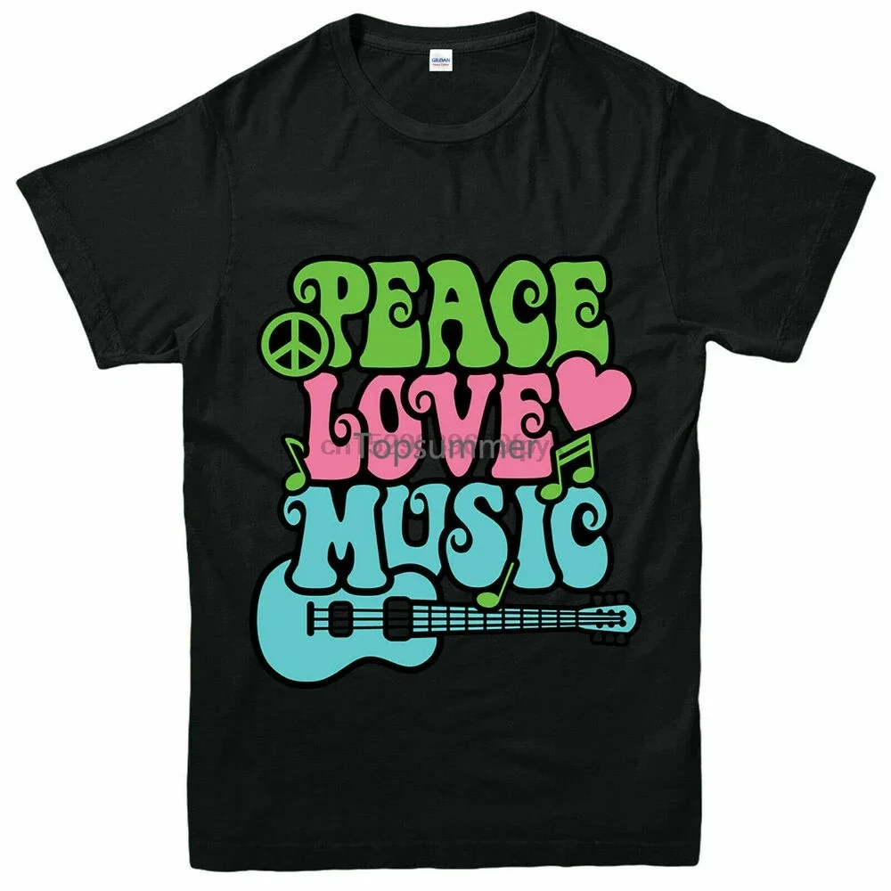 

Peace Love Music T-Shirt Peace Love Woodstock Adult Kids Tee Top