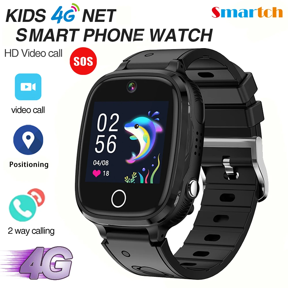 New 4G Kids Video Call Smart Watch Positioning Camera SOS Student Waterproof Remote Voice Monitoring Smartwatch For Boy Girl