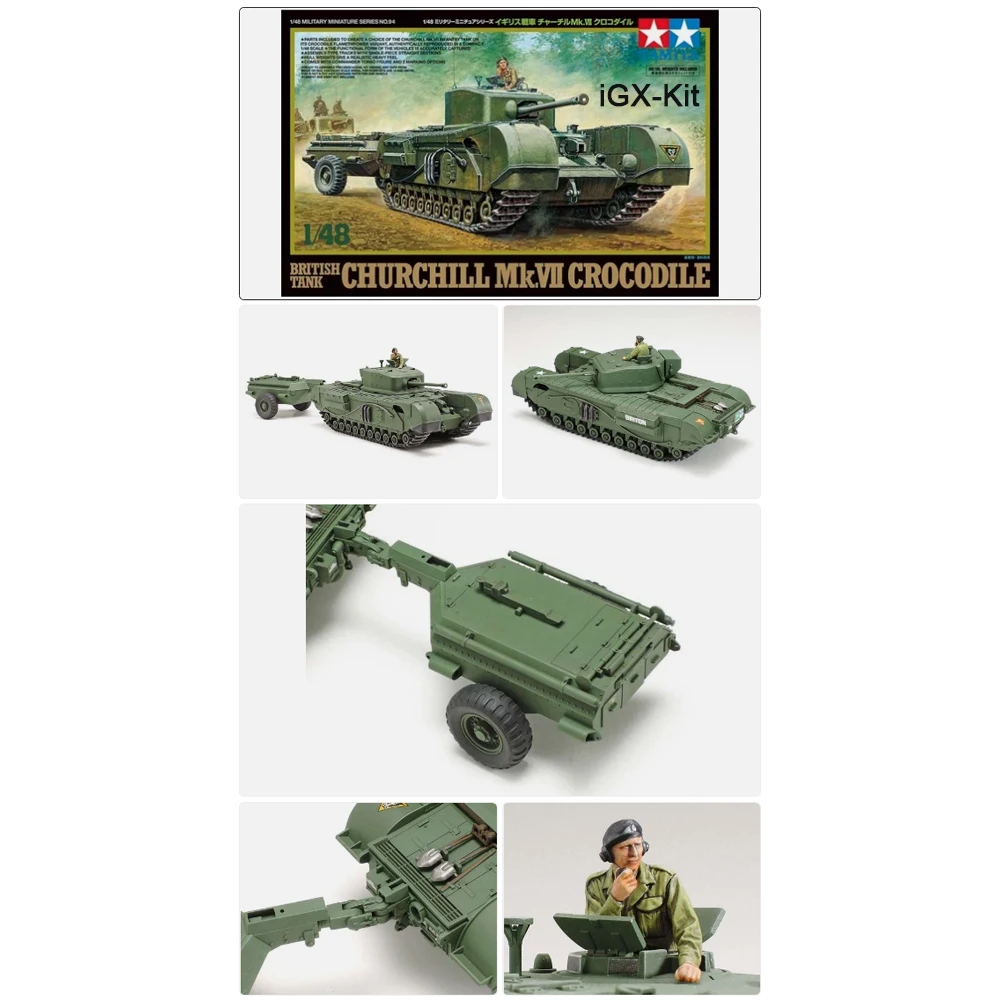 

Набор для сборки пластиковой модели танка Tamiya 32594 1/48, британский танк Churchill Mk VII Crocodile времен Второй мировой войны, для хобби и моделирования