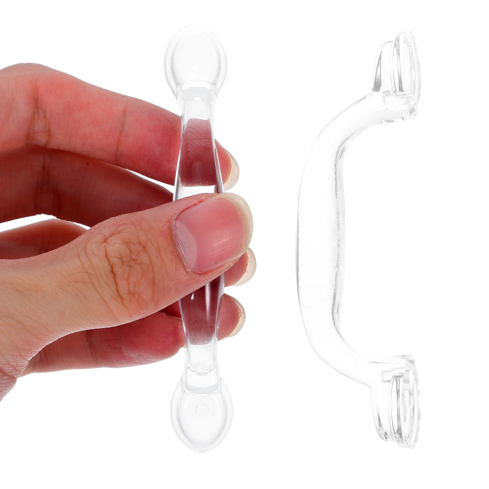 6pcs Crystal Drawer Pulls Transparent Self-Adhesive Cabinet Handles For Kitchen Wardrobe Furniture Clear Cupboard Pulls