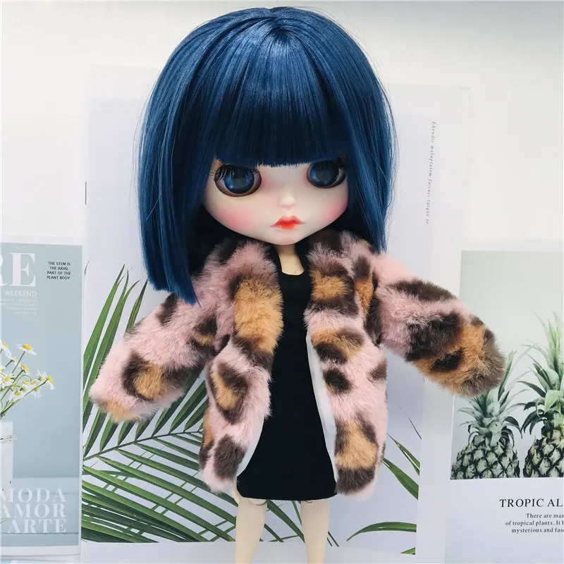 1pc /set soft fur coat short multicolor coat for barbie 1/6 blyth doll dress up kids gift toy clothes