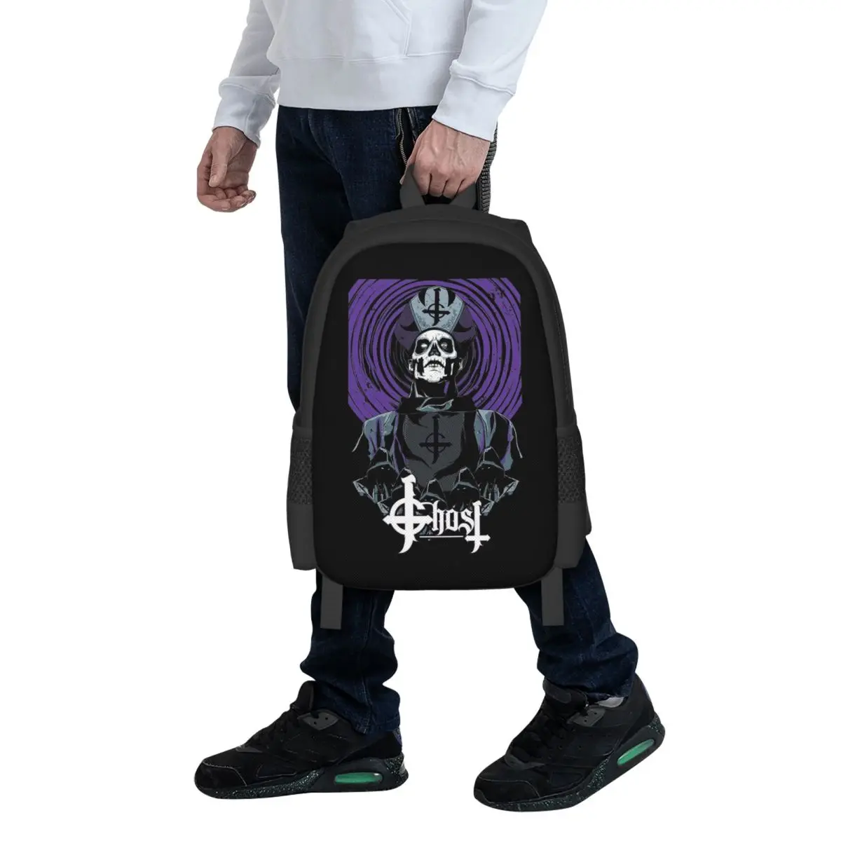 Ghost Heavy Metal Band Student Backpack School Bag Hiking Travel Daypack for Boys Girls Fashion Bookbag Shoulder Bags