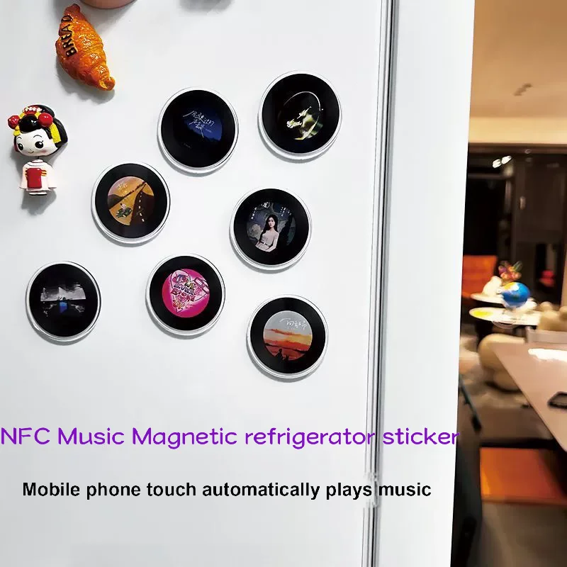 

Индивидуальный индивидуальный поп NFC виниловый музыкальный магнит на холодильник Play Song ожерелье DIY кулон для влюбленных подарок звезда