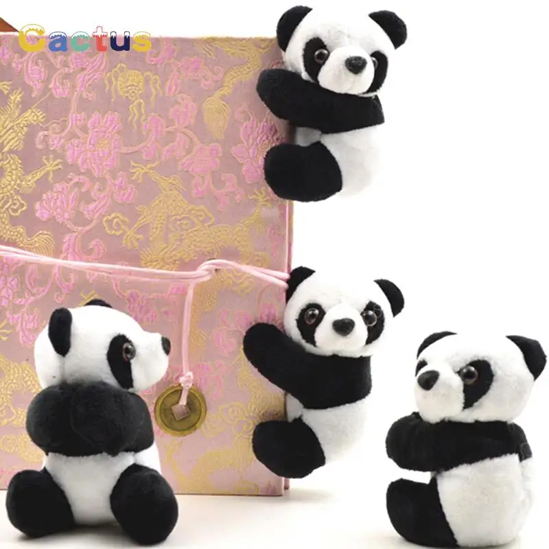 1PC Creative Plush Panda Clip Black White Hugging Panda Curtain Clip Bookmark Notes Small Stuffed Animal Doll Souvenir Toys