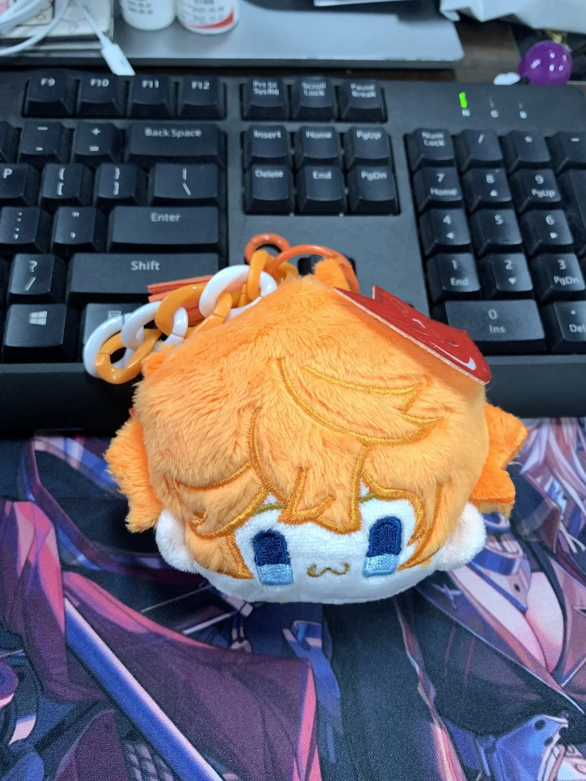 Anime Genshin Impact Tartaglia Pluche Pop Schattig Kussen Cadeau sleutelhanger Fandom Cartoon sleutelhanger Mascotte Gevuld Katoen Cosplay