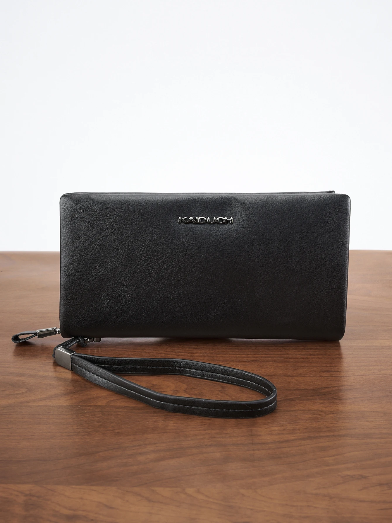 Stylish Slim High-End Men's Clutch Wallet - Dual-Layer Ultra-Thin Large Capacity Portable Wristlet Long Wallet
