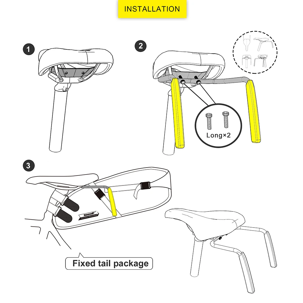 Uchwyt stabilizatora siodełko do roweru Rhinowalk z tylnym bagażnikiem podkładki gumowe MTB wspornik pomocniczy na rower bagażnik akcesoria rowerowe