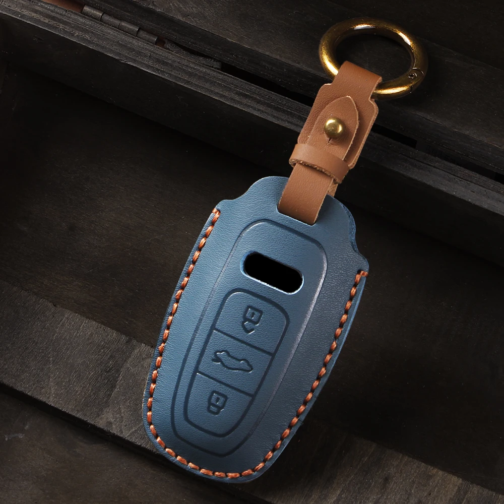 Caso chave do carro capa saco chave para audi a1 a3 8v a4 b9 a5 a6 c8 q3 q5 q7 tt chaveiro acessórios carro-estilo auto titular escudo