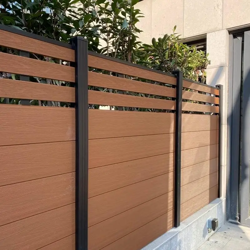 Waterproof Outdoor Contemporary Privacy Screen WPC Fence Wood Plastic Composite Fencing for Farm House Decorative 5-Year