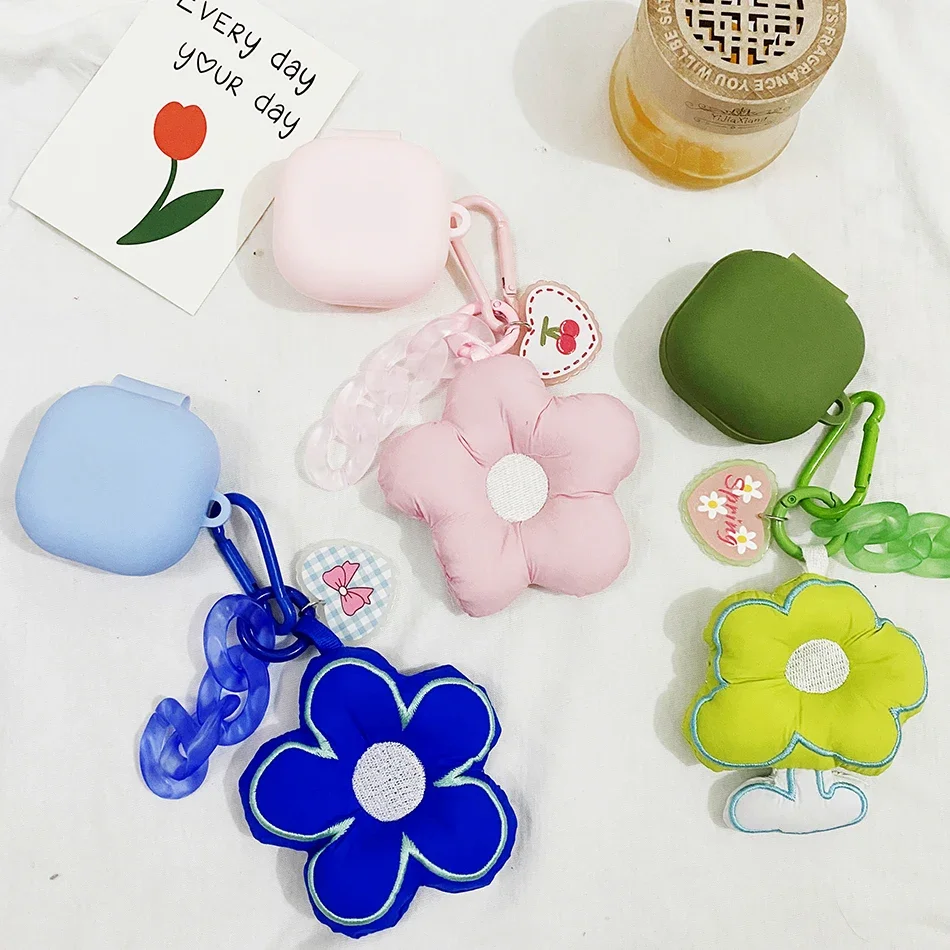 ل Soundcore P30i حافظة موضة زهرة قلادة الحبل/لطيف الدب سماعة سيليكون غطاء لغطاء soundcore p30i