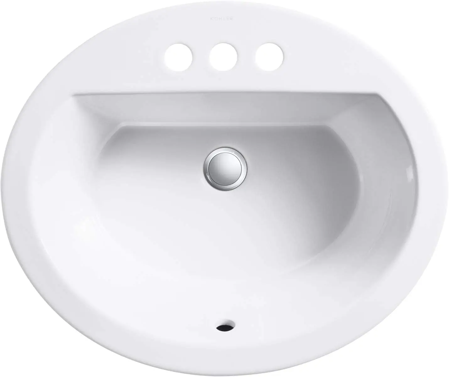 K-2699-4-0 Vitreous china Drop-In oval Bathroom Sink, 21 x 21 x 9.75 inches, White