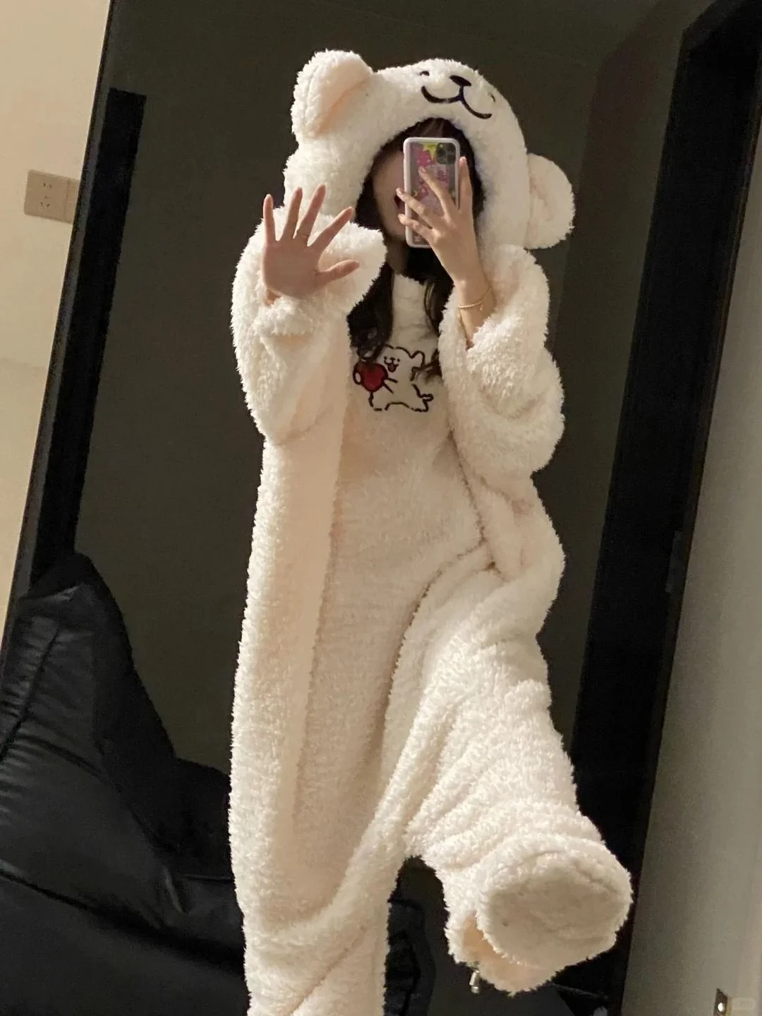 Cute Cartoon Kawaii Winter Cosplay Gohan Hooded Couple Nightgown Comfortable Easy Coral Fleece Pajamas Jumpsuit Without Slippers