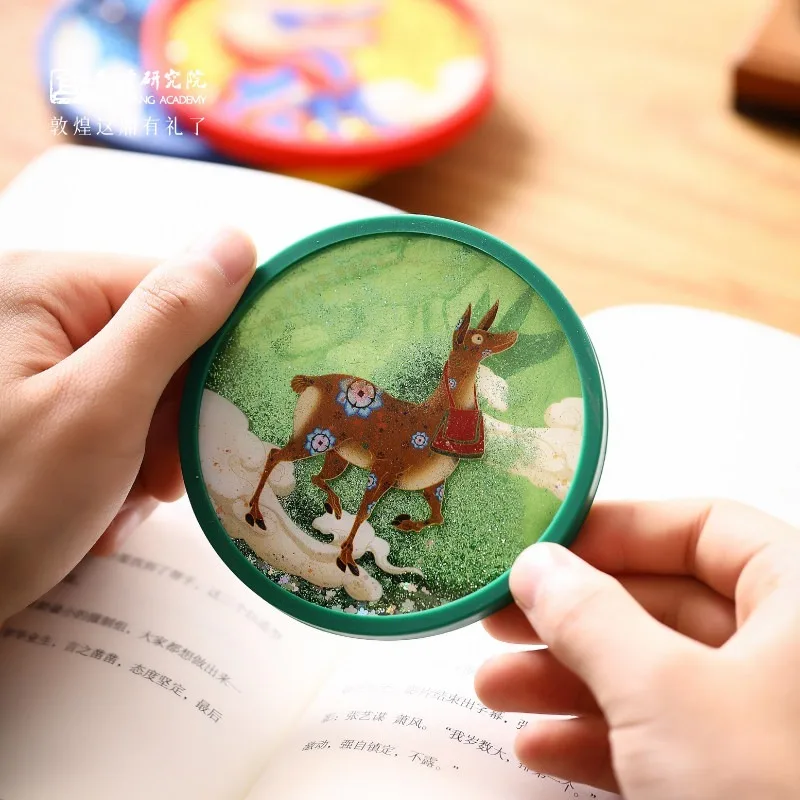 Research Institute Auspicious Beast Quicksand Coaster Absorbent Drink Luxury High End Tea Cup Pad Silicone Ring Home Decor Gift