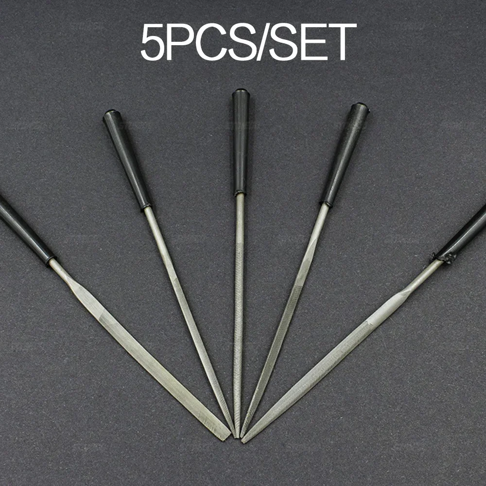 STONEGO 5PCS/10PCS 3x140mm Set di lime ad ago Gioielliere Diamante Intaglio Strumento artigianale Metallo Vetro Pietra Utensile manuale