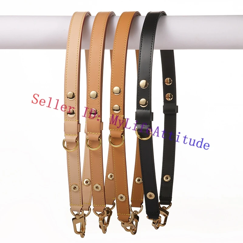 

2cm Width Adjustable Vachetta Leather Bag Strap For Designer Handbag Bag Purse Pochette Shoulder Carry Belt 3 Colors