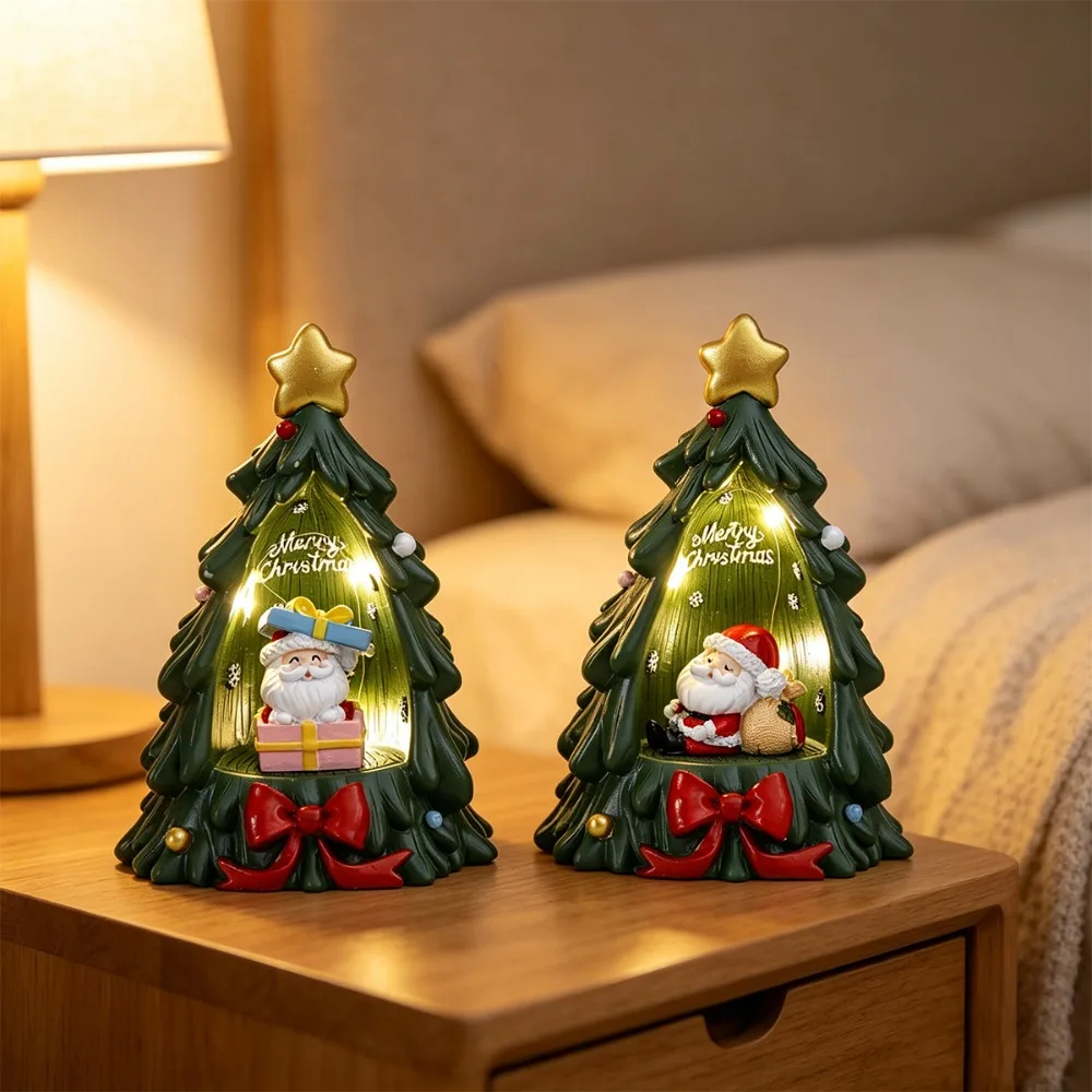 Christmas Decorations Creative Home Desktop Santa Claus Christmas Tree Atmosphere Resin Craftsmanship Decorations Gifts