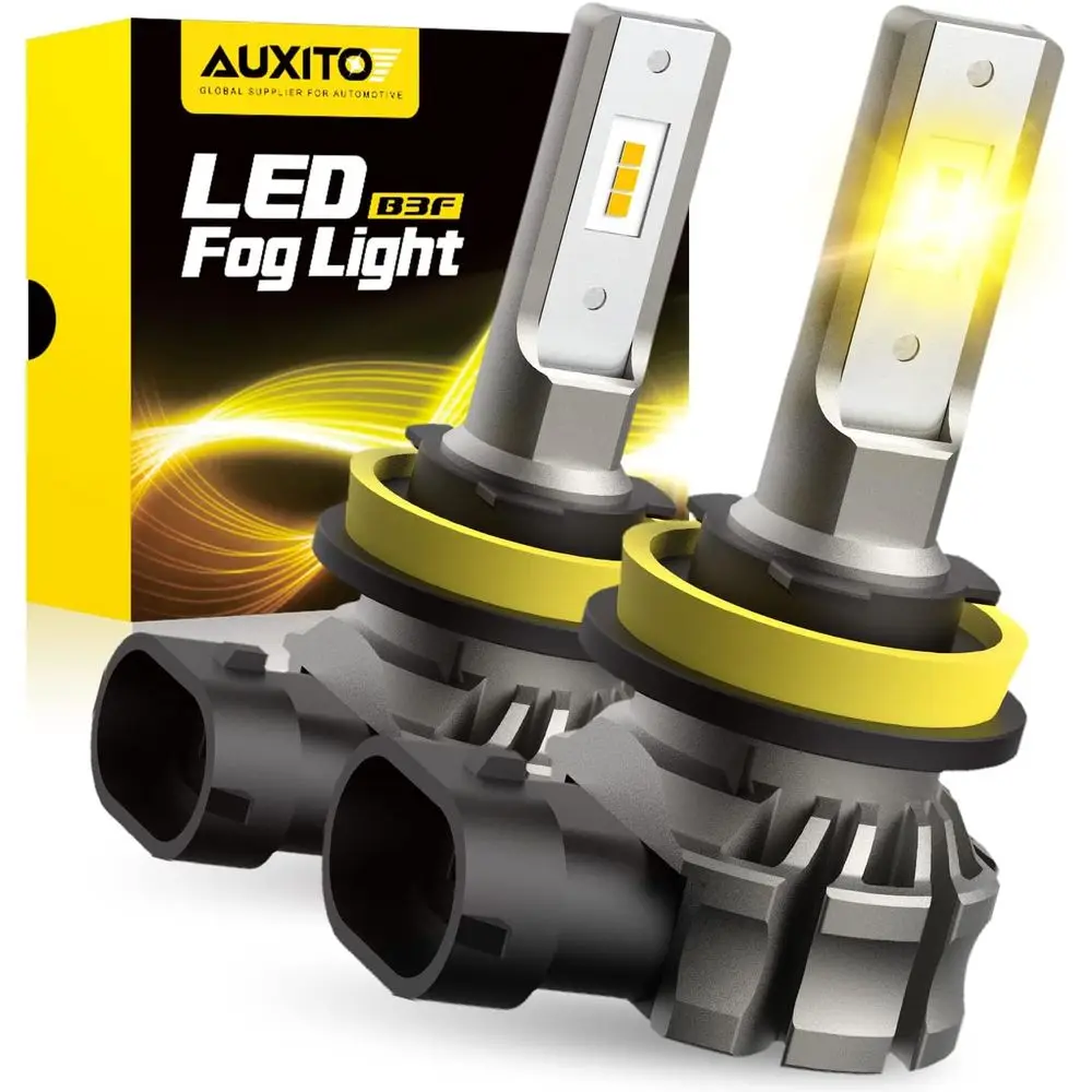 

6000 Lumens 3000K Amber LED Fog Lights, CSP LED Chips, Plug & Play Replacement for Cars (2-Pack)