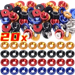 M6 Anodized Aluminum Fender Screw Washers Bolts for Automobile Fender Headlight Bumper Car Modified Fasteners JDM Fender Washers