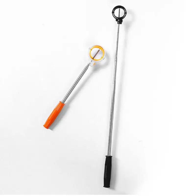 Telescopic Golf Ball Retriever Catcher Golf Picker Stainless Steel With Lock Double Rings Head For Save Energy