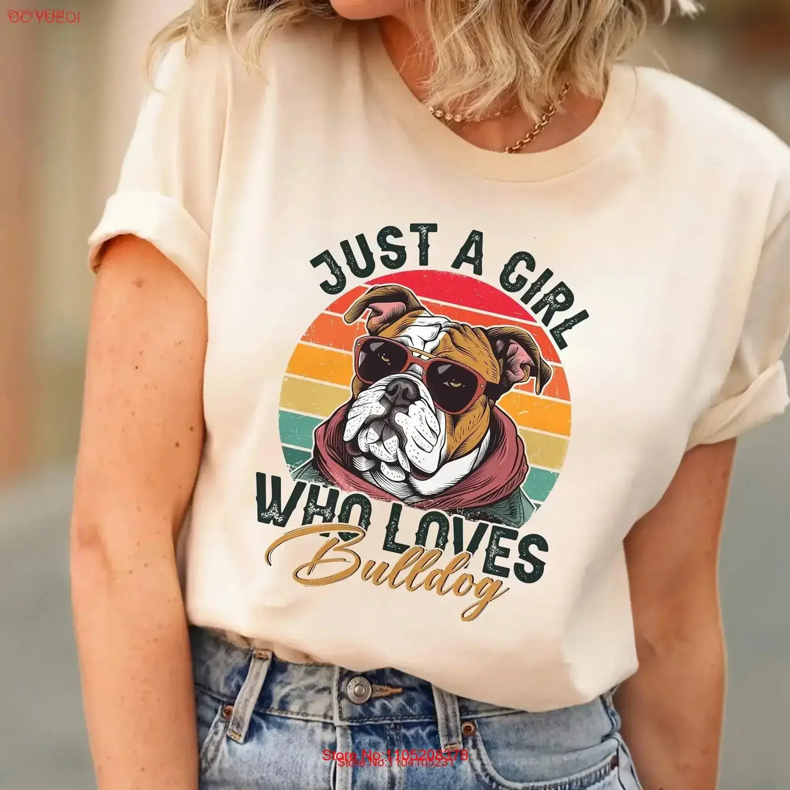 

Футболка Just A Girl Who Loves Bulldog Dog Mom Cute for Lover Her, винтажная стираная уличная одежда с графикой, универсальная мужская стильная футболка