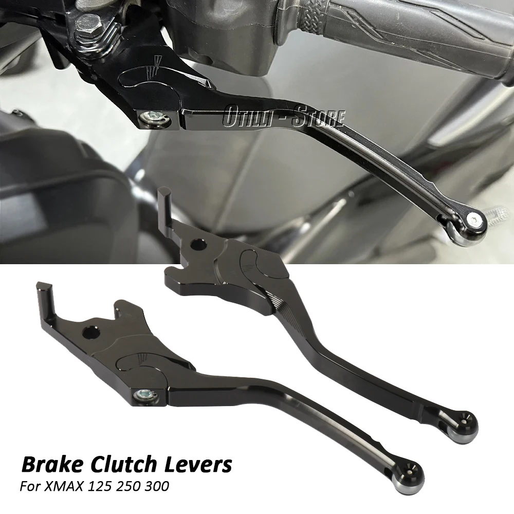 

Motorcycle Accessories Black/Silver Brake Clutch Levers For Yamaha XMAX125 XMAX250 XMAX300 X-MAX 125 250 300