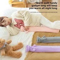 53x10cm Long Hot Water Bottles Bag Pink Gray Removable Cover Extra Long Rubber Hot Water Bottle Waist Hand Foot Warmer NEW