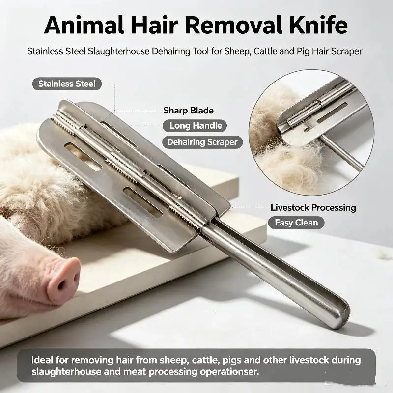 Hog Scraper Power Drill Shaving Attachment Durable Metal Efficient Pig Cattle Hair Shaver for Butcher Farm Slaughter Work