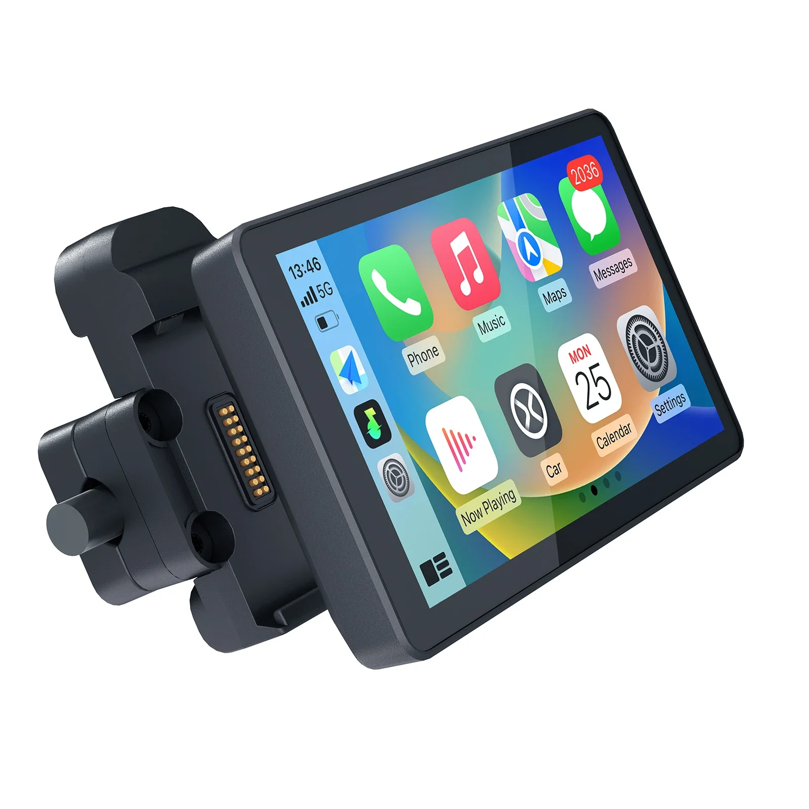 מסך ניווט GPS Carabc Motorcycle Carplay עם מצלמת Dashcam IPX7 עמידה במים בגודל 6 אינץ', תצוגת מגע למוטו אנדרואיד אוטומטי