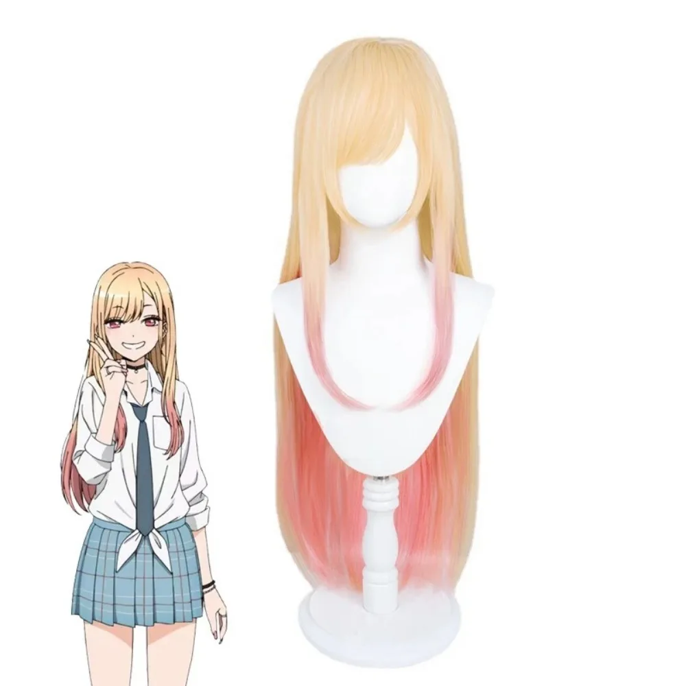 My Dress-Up Darling Marin Kitagawa Cosplay Wig Ombre Pink Gold Synthetic Long Straight Wig Comic-Con Coser Wig Daily Party