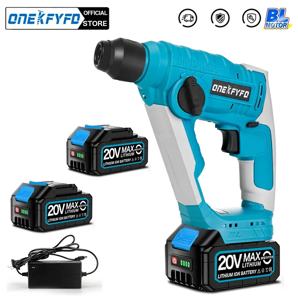 2 in 1 Brushless Electric Hammer 21V Cordless Hammer Drill FUNCTION Multifunctional Steel Concrete Wood for 18V Makita Battery