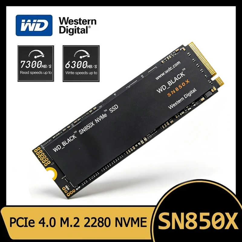 SSD Western Digital WD SN850X 1TB 2TB NVMe Gen4 PCIe M.2 2280 Drive Interno de Estado Sólido PCIe 4.0X4 para PS5 Desktop Laptop