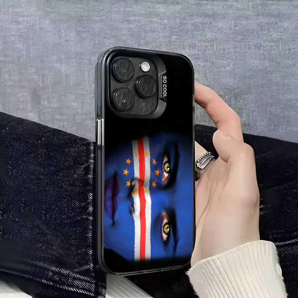 أفريقيا كيب فيردي جواز السفر العلم جراب هاتف آيفون 15,17,11,14,13,16,12,E,Max,Plus,Air,Pro,Mini غطاء أسود غير لامع #2