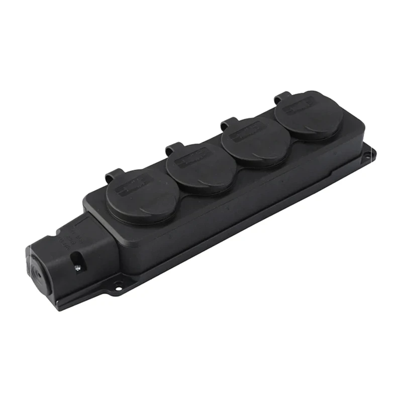 European Standard German Plug Plate With Cover Ip54 Waterproof Socket Plug Plate 4 Position Rubber Plug Plate