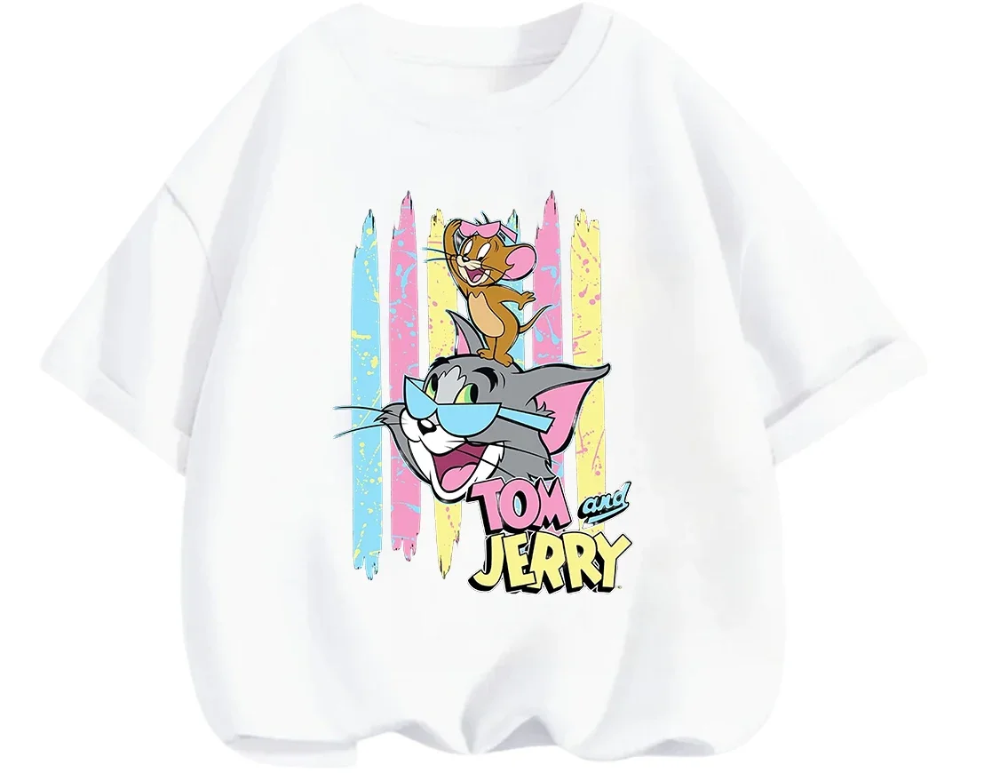 

Fashion Kawaii Tom And Jerry Kids Tee Summer Basic Casual Short Sleeve Tops For Boys And Girls