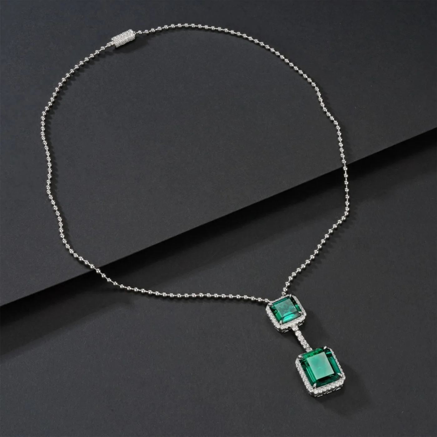 MUSHAN Luxury Jewelry 925 Sterling Silver Chain Pendant Necklace Lab Grown Emerald Ruby Gemstones Necklaces Pendants GRC Jewelry view 4