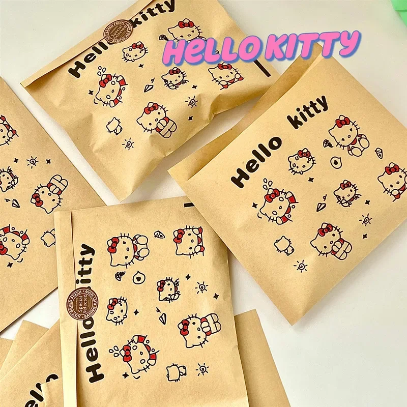 20/50 Pcs Sanrio Hello Kitty Paper Bag Kawaii Kraft Paper Candy Cookie Packaging DIY Decoration Wedding Birthday Guest Gift Bags