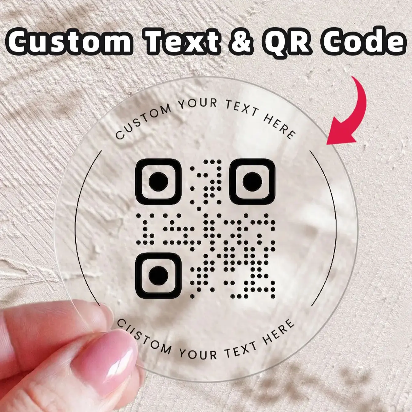 

1/60/180 PCS custom QR code round stickers, can be printed with any text/image, perfect for parties, labels, and packaging.