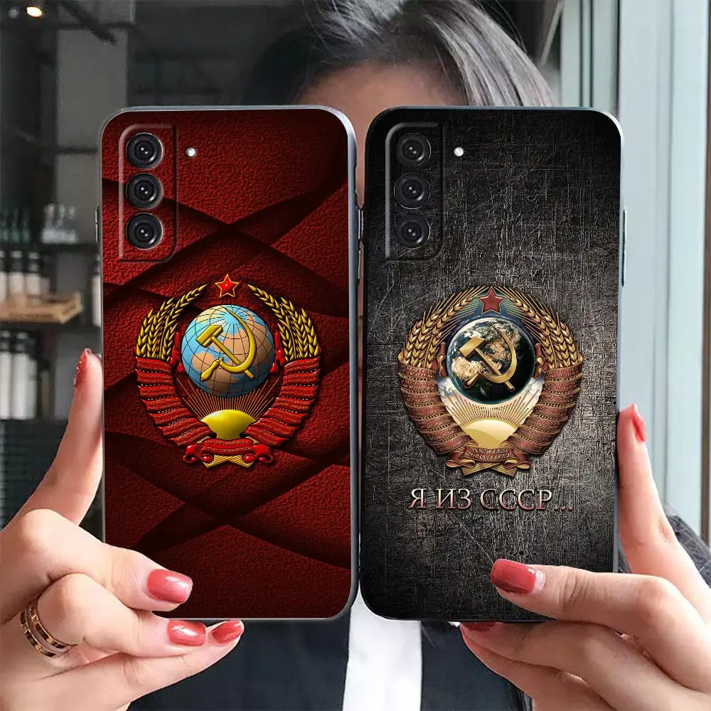 CCCP Two-Headed Eagle Flag Of Russia Phone Funda Case For Samsung Galaxy S23 S22 S21 S20 FE S10 S24 S25 ULTRA Shell Case