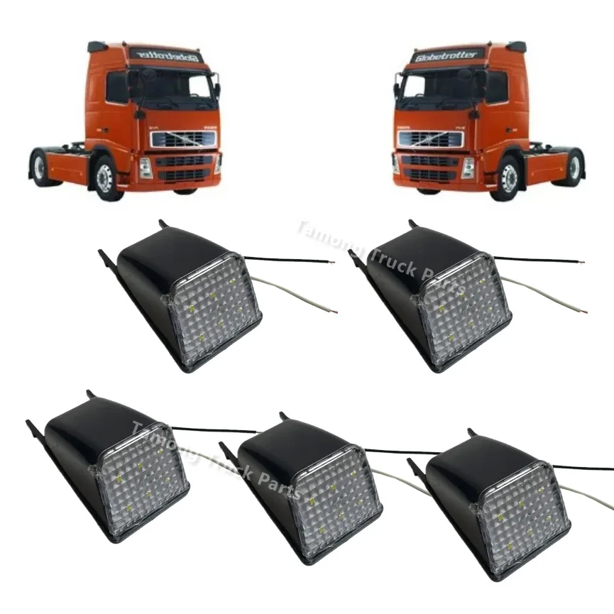 5 X 24V WHITE AMBER LED CAB ROOF MARKER LIGHTS FOR VOLVO TRUCK FH FM NH FH12 FH16 FM9 OEM 20398824 20425484