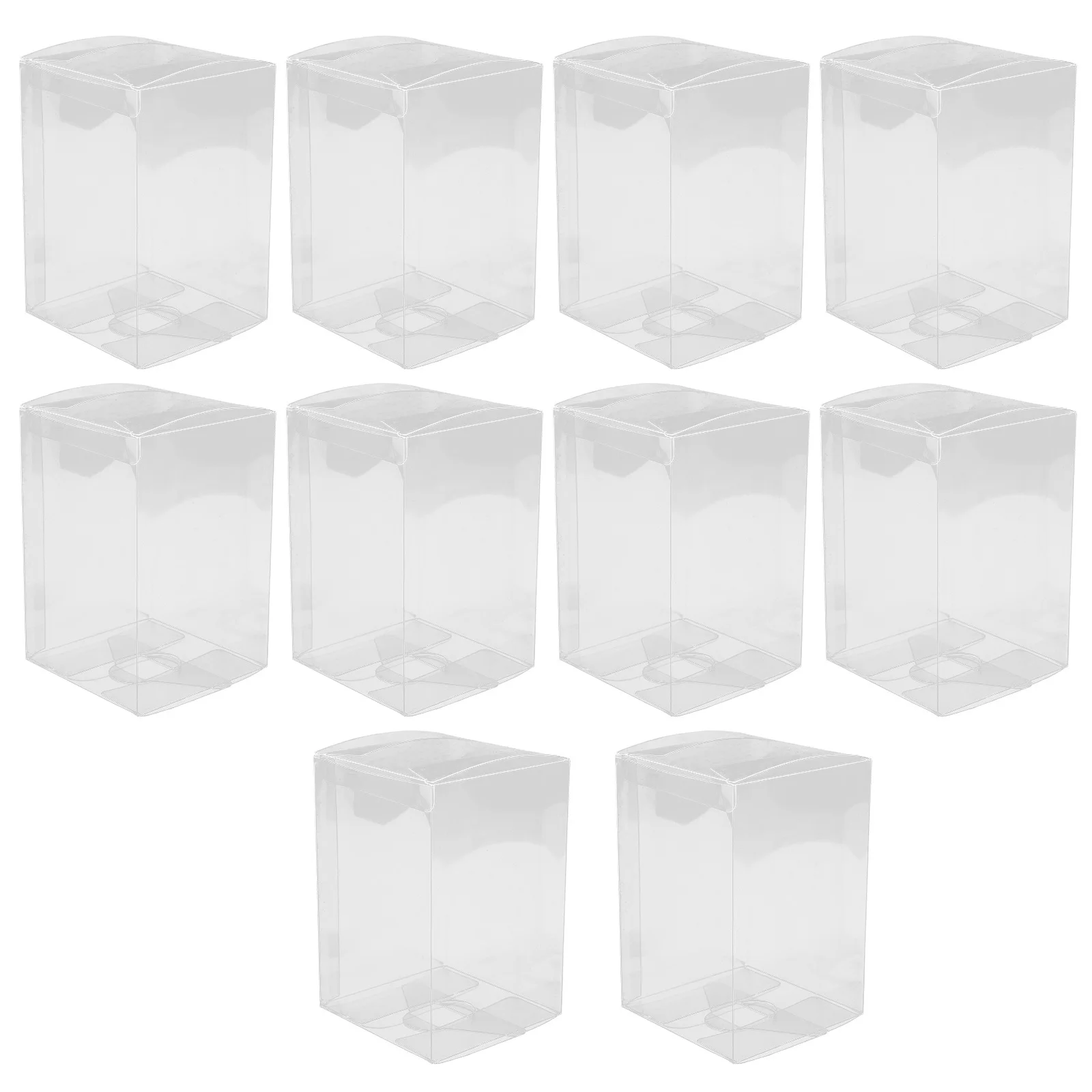 

10Pcs Clear Display Box 6x4x4 Foldable Hard Plastic Case Vinyl Figures Protection Clear Display Case for Miniature