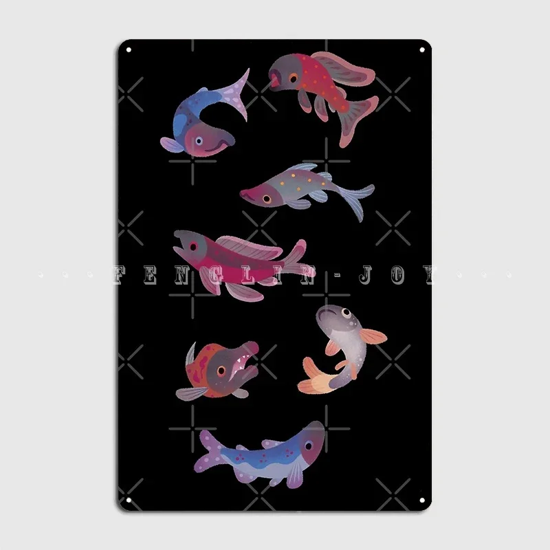 Salmon Dark Metal Sign Wall Cave Club Bar Classic Plaques Tin Sign Posters