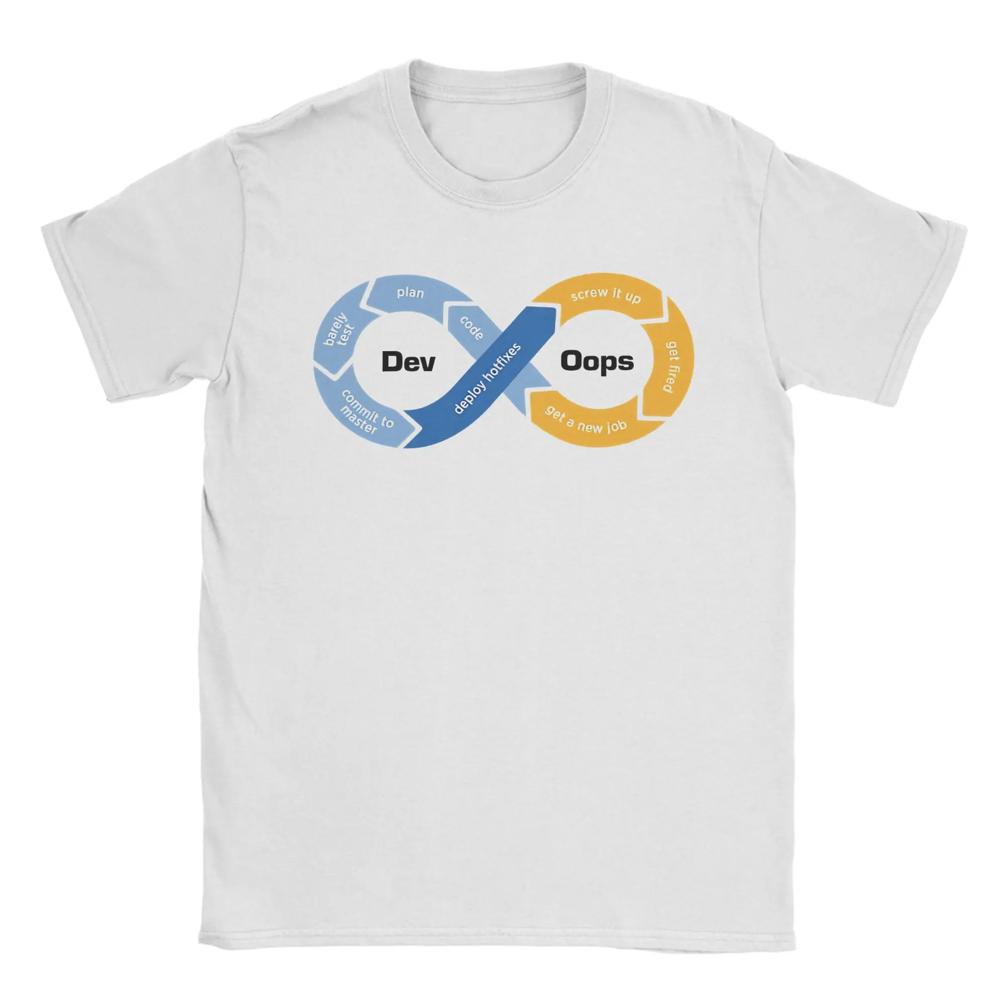 DevOps Parody Programmer T Shirt Men  Vintage Pure Cotton T-Shirts Summer O-Neck Harajuku Tees Custom Logo Oversized Clothes