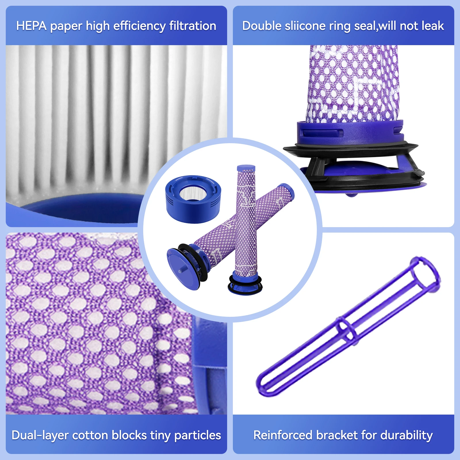 8-pack vervangende vacuümfilters voor Dyson V7 V8 motorhead Absolute HEPA-filter