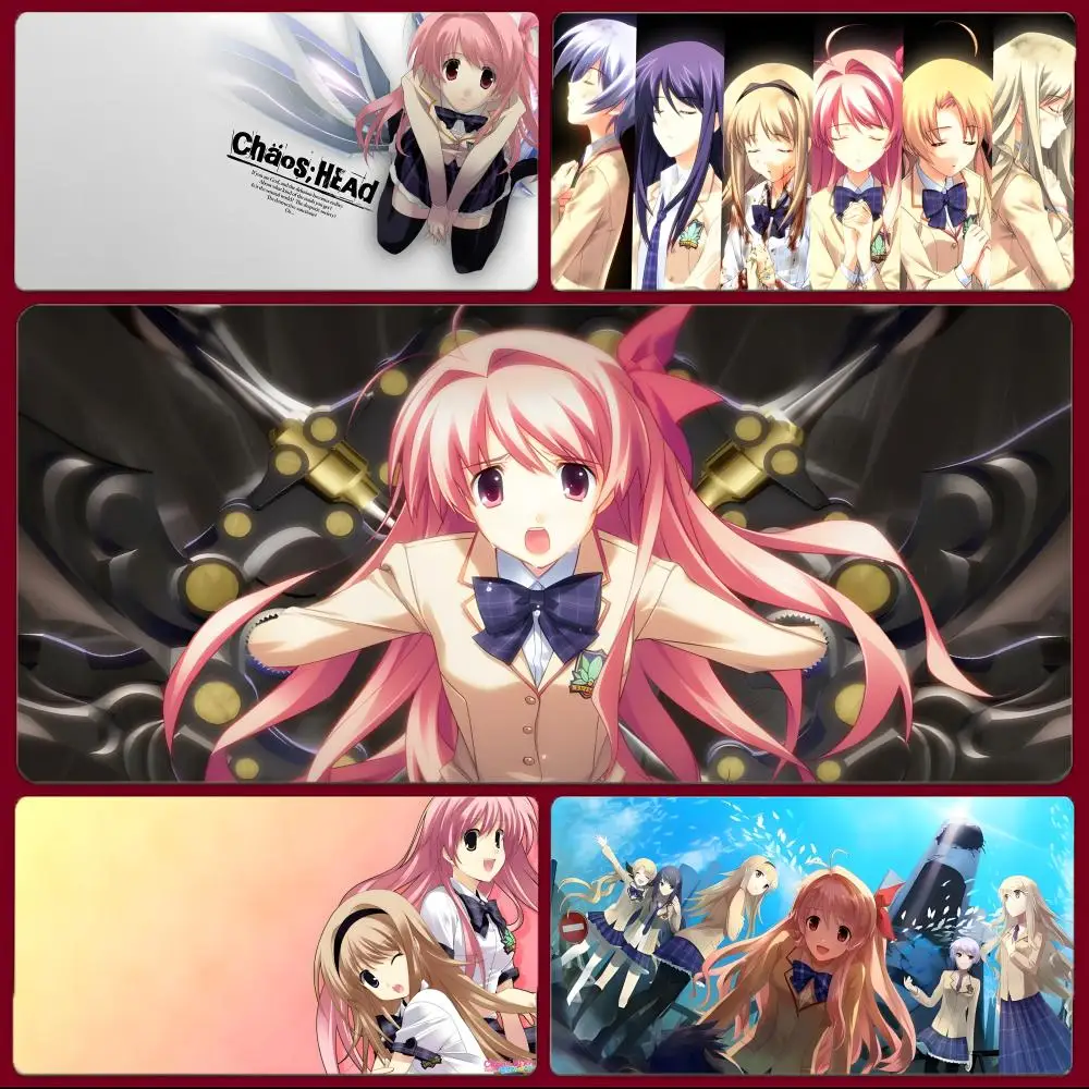 anime game figure C-Chaos;Head Mouse Pad Large Gaming Mousepad with Stitched Edges Thickened Desk Mat PC