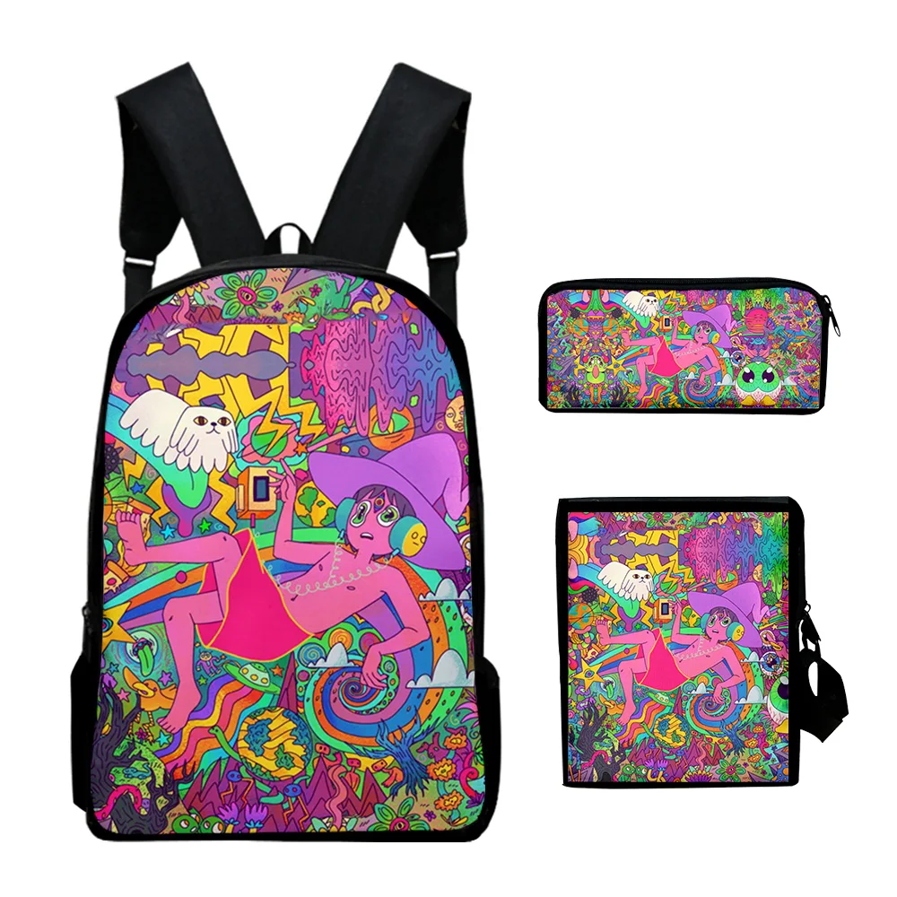 Classic The Midnight Gospel 3D Print 3pcs/Set pupil School Bags Laptop Daypack Backpack Inclined shoulder bag Pencil Case